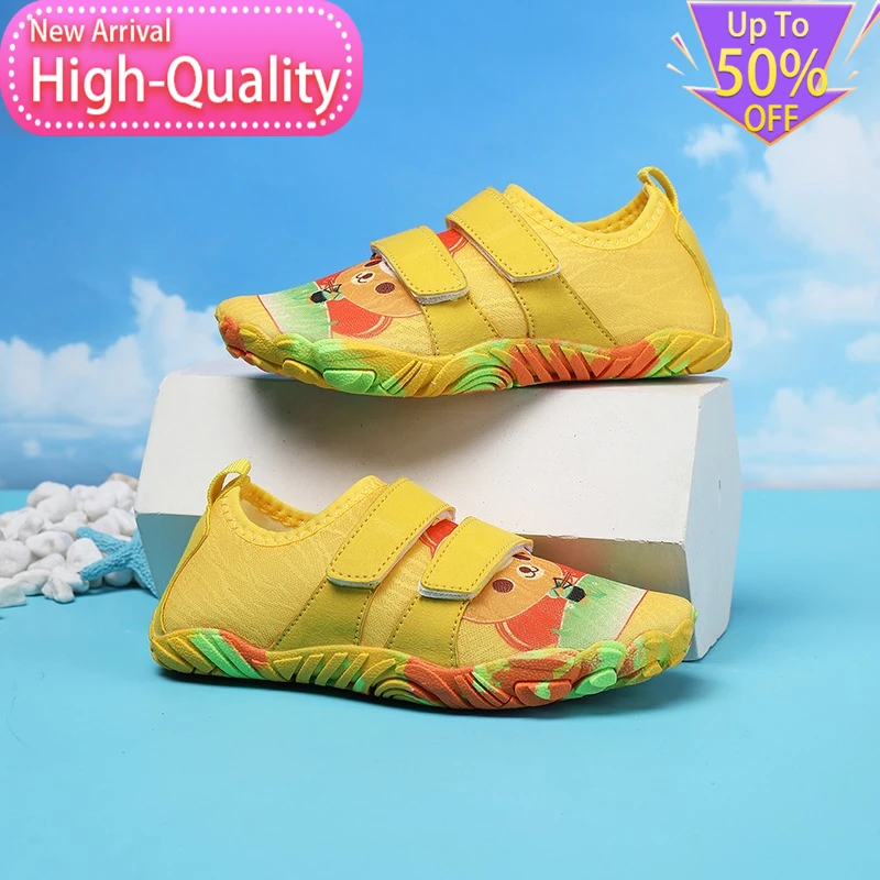 

Новые летние модные детские водные туфли для ходьбы по воде, износостойкие и защищающие ноги пляжные туфли, уличные повседневные туфли для прыжков