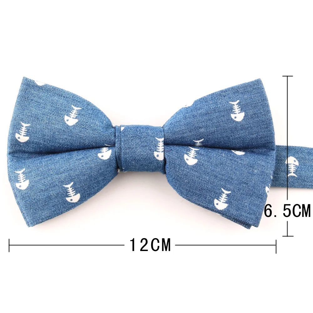 Muszka bawełniana dla pana młodego moda Denim muszka dla mężczyzn kobiety Bow knot dorosły ślub muszki Cravats niebieski Groomsmen Bowtie