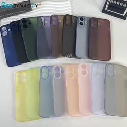Luxury 0.3mm Ultra Thin Matte Armor Translucent Case For iphone 16 Pro Max 16 Pro TPU Silicone Soft Cover 16 Color Funda 16 Plus