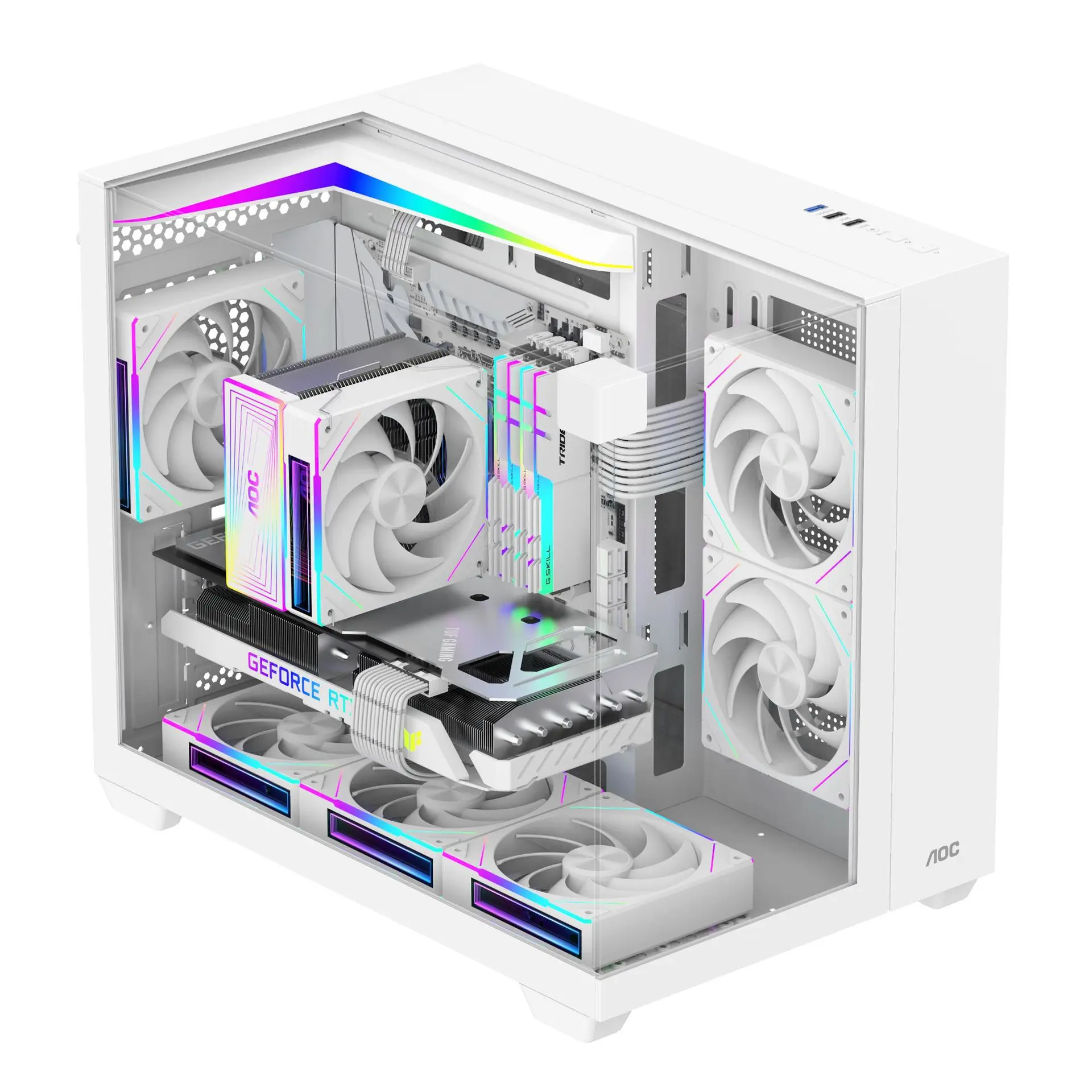 

CG399 game computer, sea view room chassis, panorama, three-sided glass, support M-ATX main board 240 water cooling