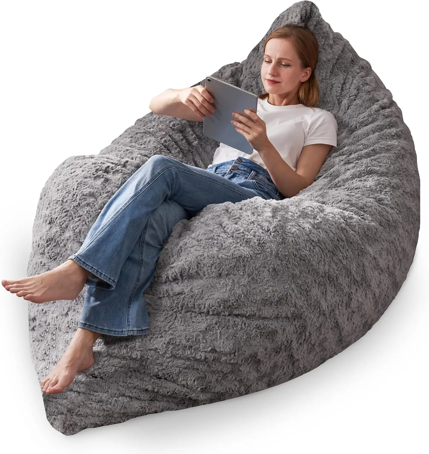 Chair, Memory Foam Bean Bag Chair, Convertible Chair with Machine Washable Cover, Giant