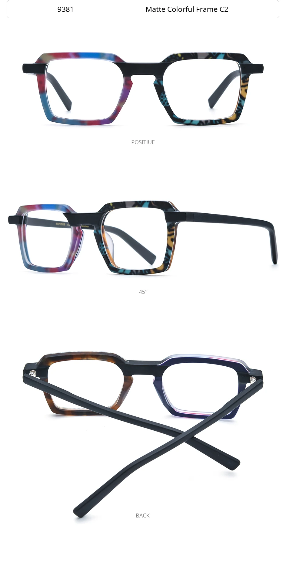 HEPIDEM Matte Acetat Brille Rahmen Männer Marke Design Quadratische Brillen Frauen Japanische Handgemachte Brille Johnny Depp Brillen 9381 – Detail 8