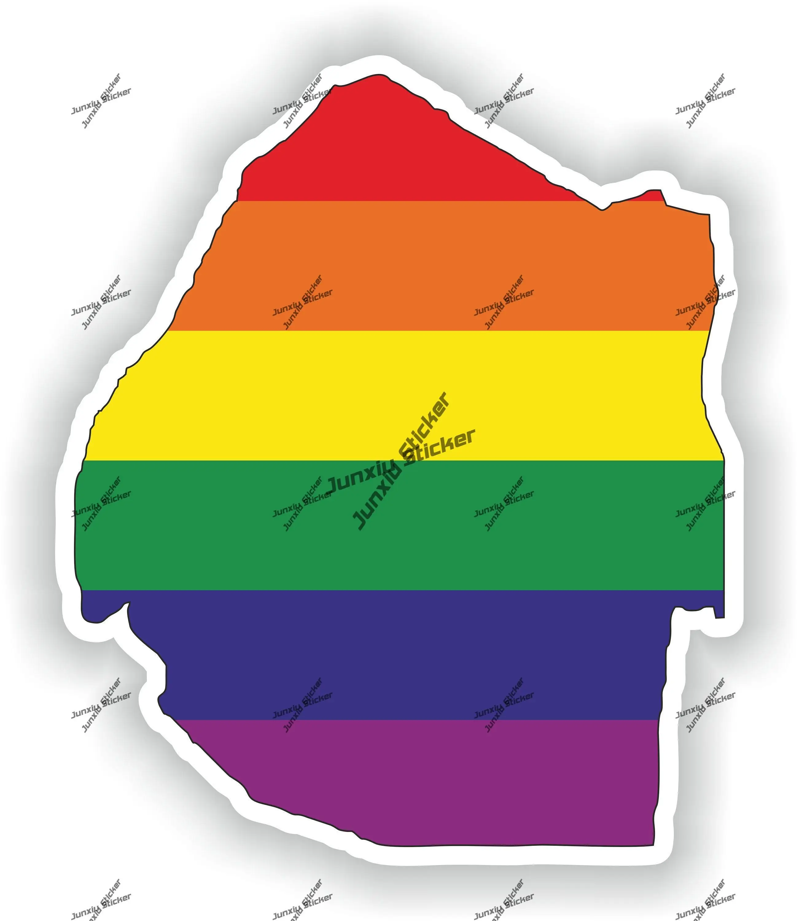 Swaziland Sticker Swaziland Transgender Pride Gay Rainbow Outline Decal for Car Laptop Fridge Window Reflective-silver Decoratio