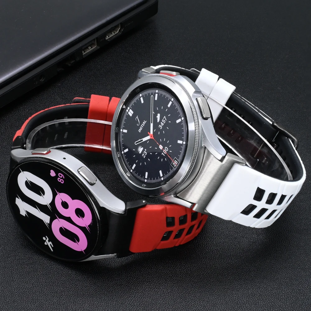 

Breathable Strap for Samsung Galaxy Watch FE 7/6/5/4 44mm 40 Silicone Band for Galaxy 6Classic 47mm 43 5Pro 45mm No Gap Bracelet