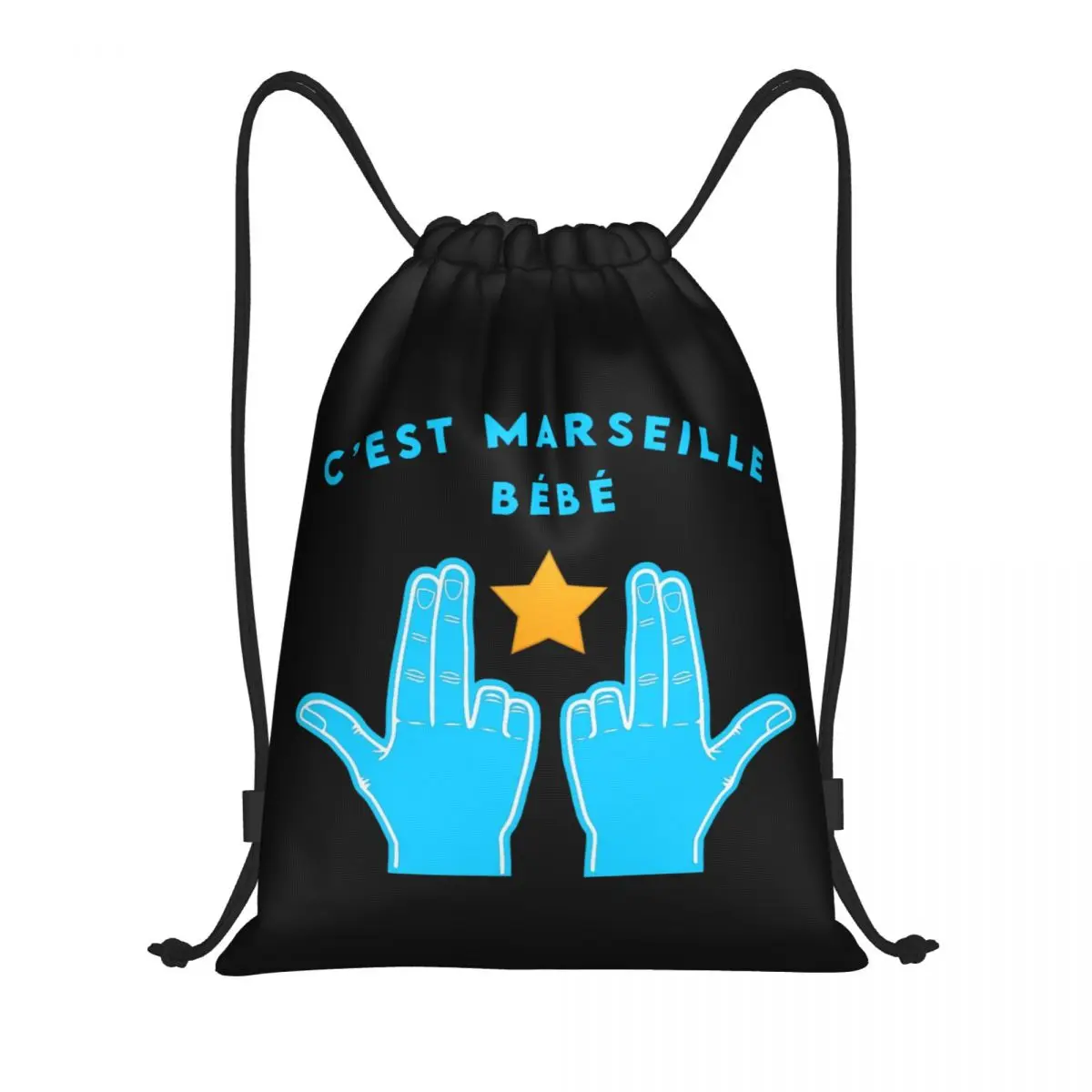 C\'est Marseille JUL Drawstring Backpack Women Men Gym Sport Sackpack Foldable Shopping Bag Sack