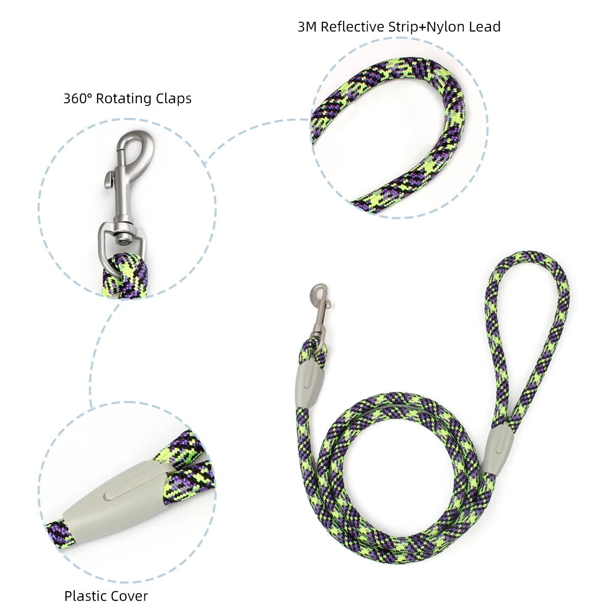 Leinen- und Halsband-Set für kleine, mittelgroße und große Hunde, Haustier, französische Bulldogge, Chihuahua, Mops, Outdoor-Walking, Leinenhalsband, Leinenzubehör – Detail 25