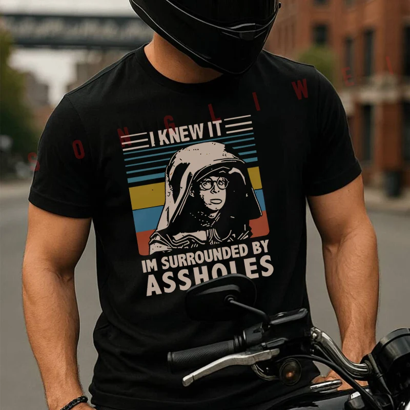 

I Knew It Dark Helmet Spaceballs Moto T-Shirt Cotton Motorrad Fans New Fashion Summer Men Short Sleeve O-Neck Tees