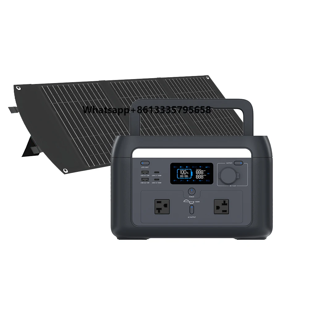 

In Stock Home and Outdoor 1000W Lifepo4 Lithium Battery Portable Power Station 1000 Watt Solar Generator With 200W Solar Panels