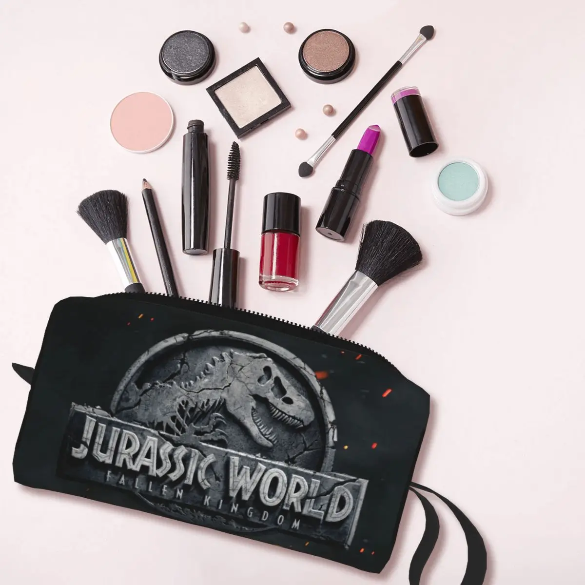 Custom Jurassics Park Toiletry Bag for Women Dinosaur World Cosmetic Makeup Organizer Ladies Beauty Storage Dopp Kit Box