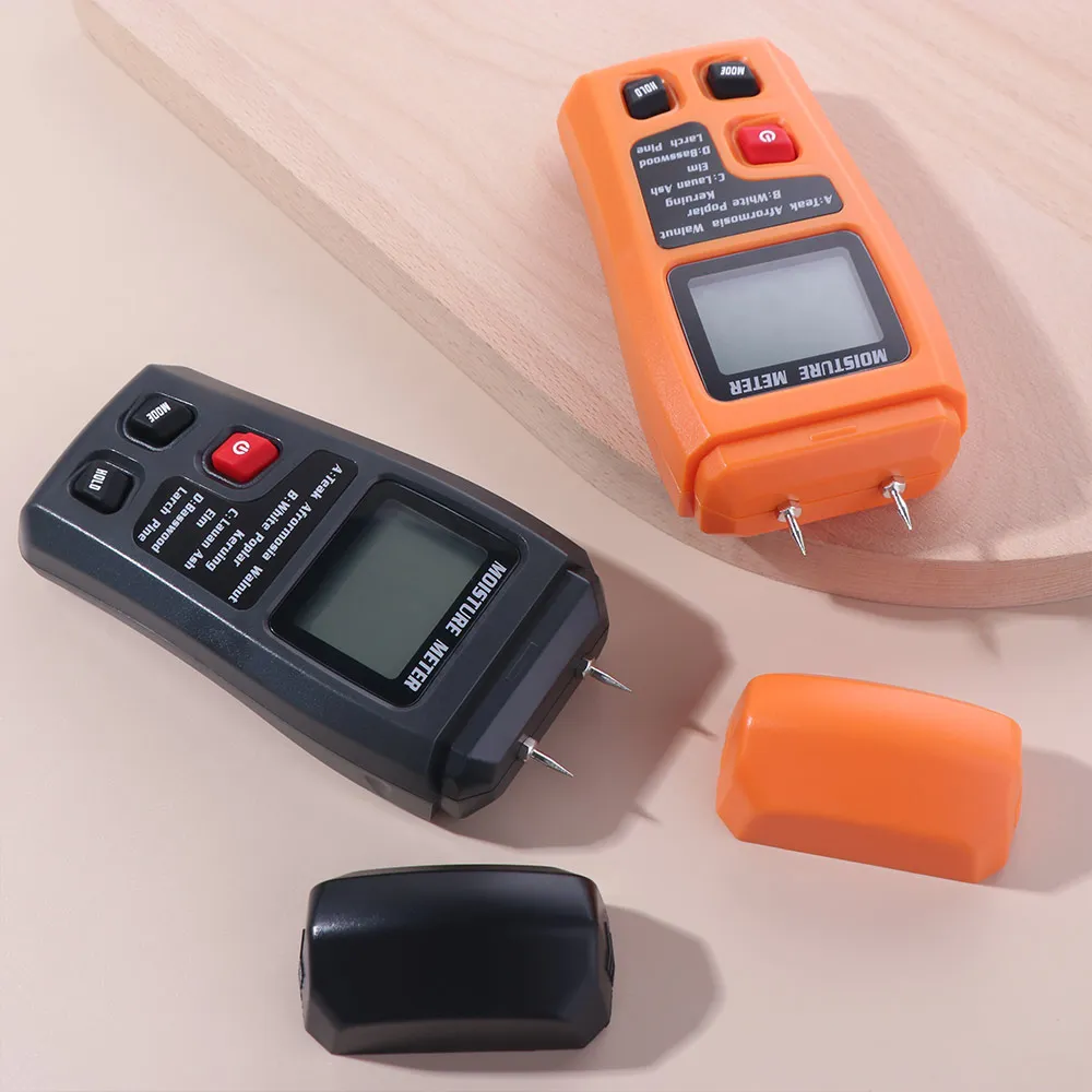 Two Pins Accurate Wall Moisture Detector LCD Display 0-99.9% Timber Damp Hygrometer4 Measurement Modes Wood Moisture Tester