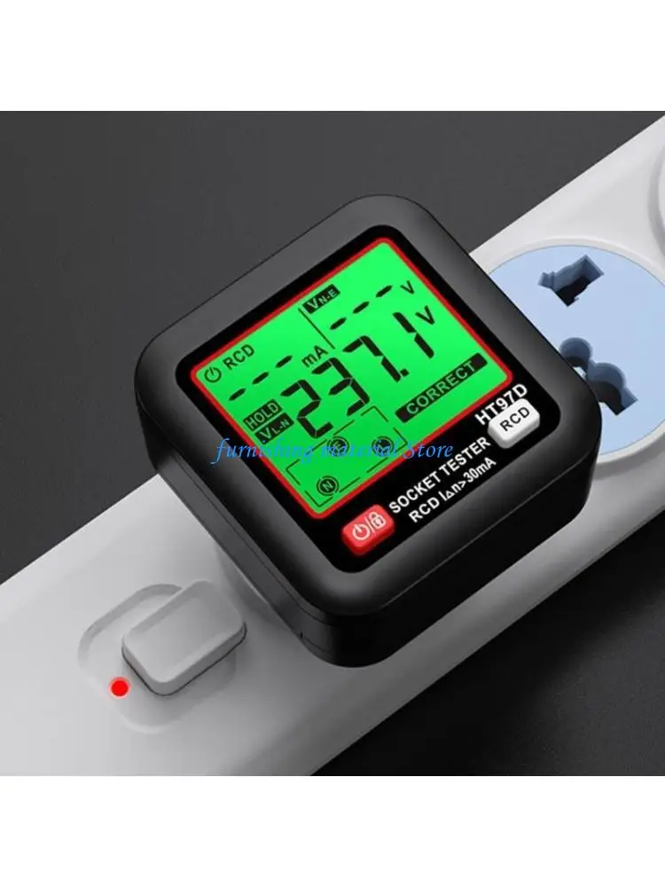 

Y5GD Large LCD Digital Outlet Socket Checker Test Detector with Data Hold Socket Tester Intelligent Leakage Detector