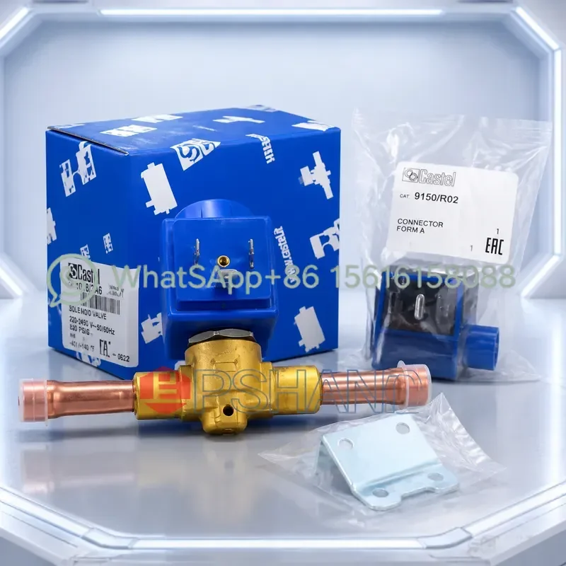 Original Castel Castor Solenoid Valve 10mm 1028/3A6 Type HF2 for Cold Storage Air Conditioner Refrigerant System HVAC Parts