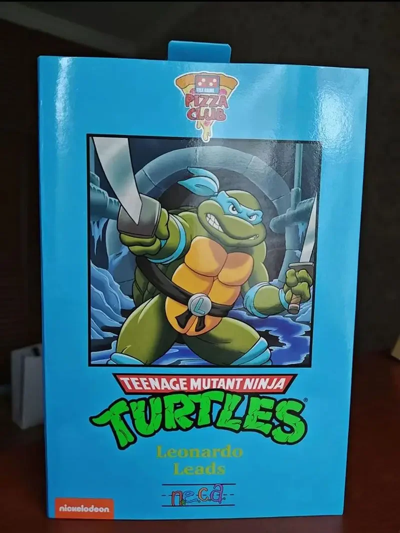 Neca Pizza Club Anime Figura de Ação, Figuras Tartarugas Disfarçadas, Leonardo Leads, Tartarugas Tmnt, Estátua SHF, Brinquedos Boneca Modelo, Presentes Infantis