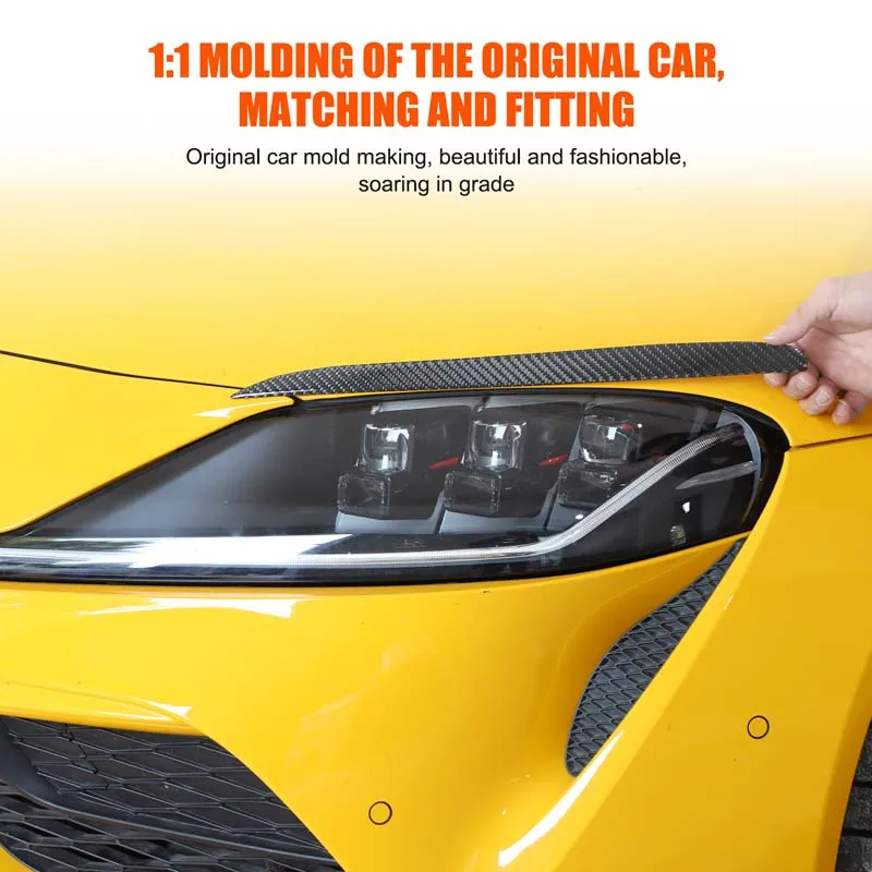 

Soft Carbon Fiber For Toyota GR Supra A90 MK5 2019-2026 Car Front Headlight Eyelids Cover Decoration Stickers Car Accessories