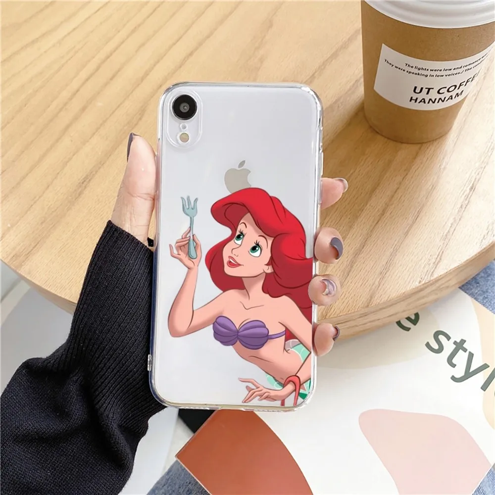 Cute Ariel The M-Mermaid Phone Case For Iphone 15 11 13 14 Pro Max 7 8 Plus X Xr Xs Max Se2020 12mini Transparent Cover