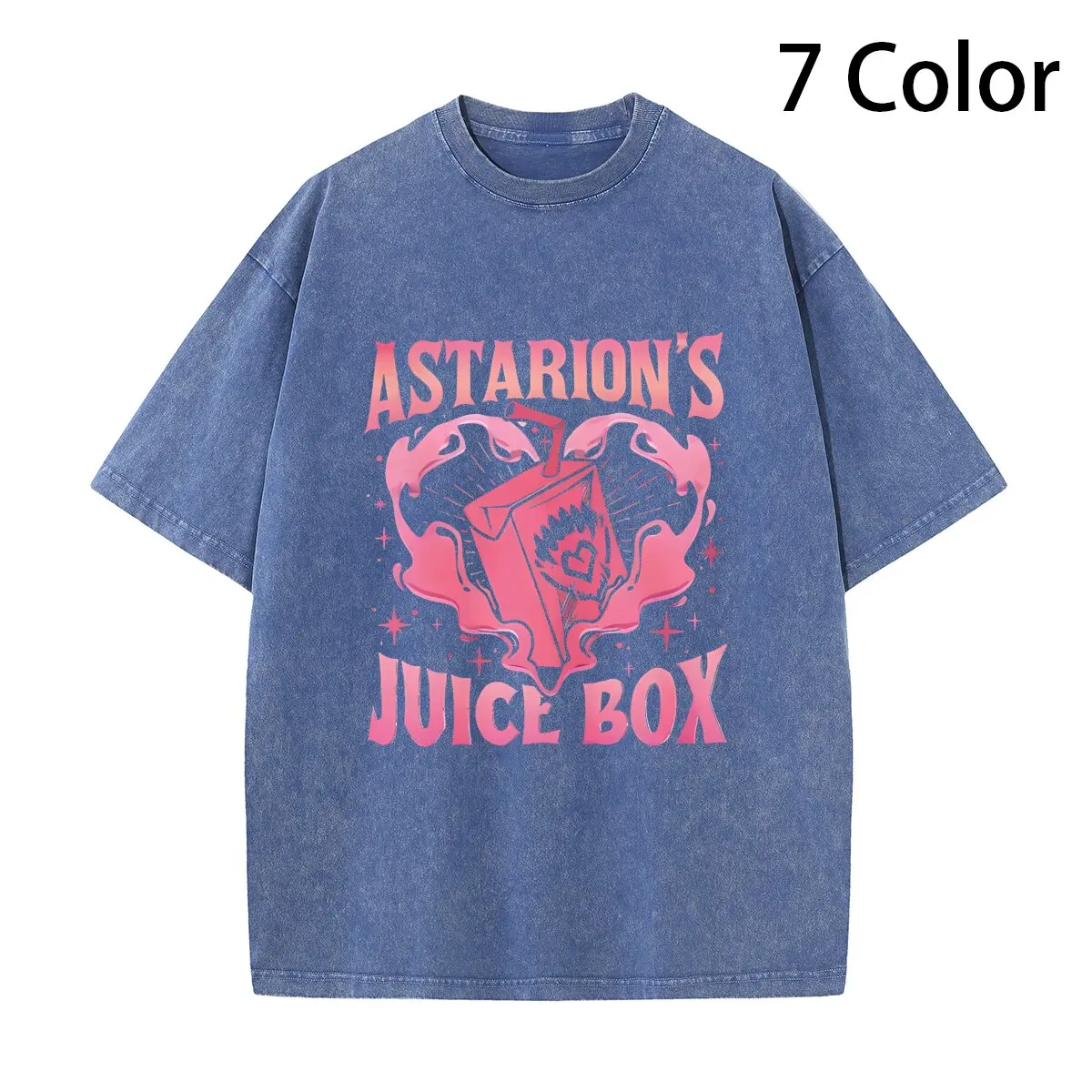 Funny Astarion Juice Box Vintage Washed T Shirts Men Women Fashion Aesthetic short sleeve T-shirt Summer Casual Oversized Tshirt