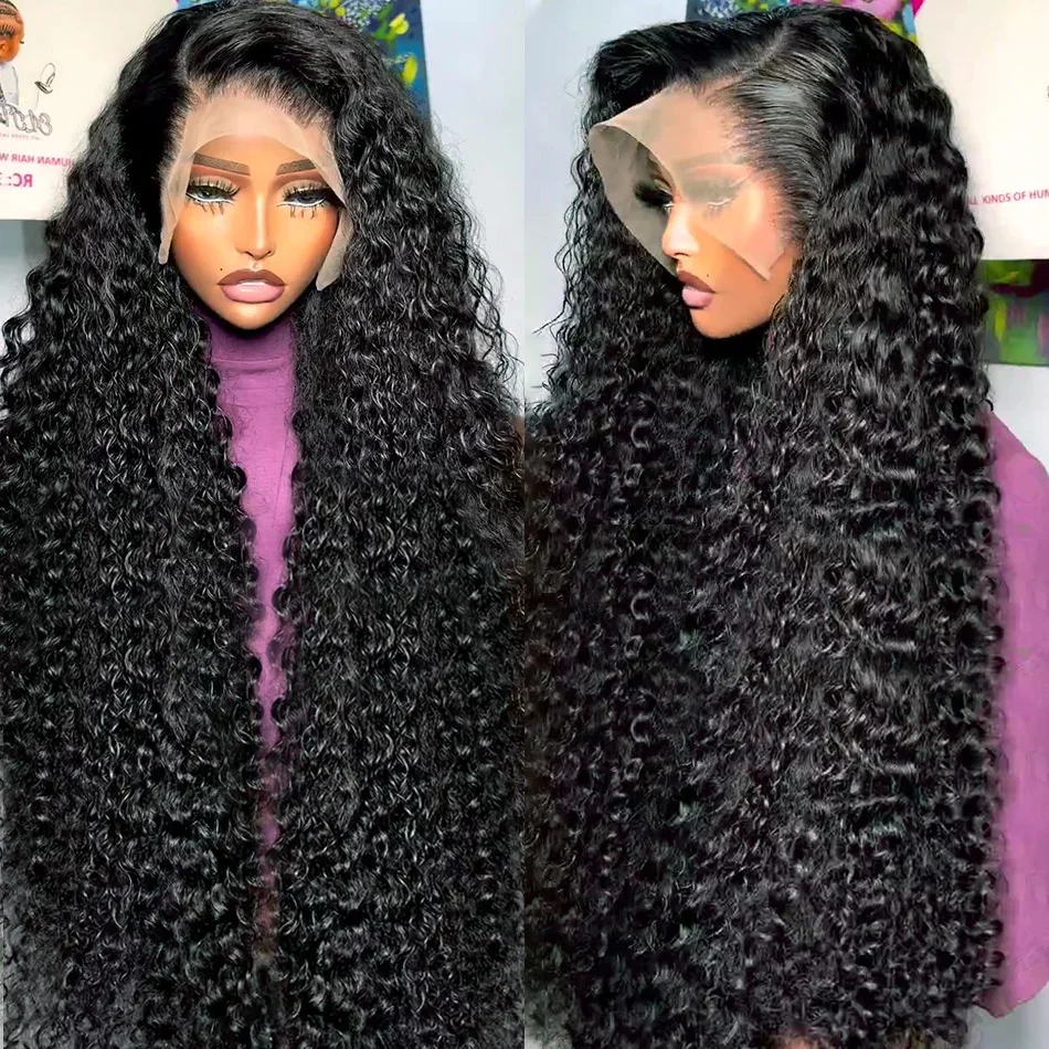 

30 36 inch 200 Density Deep Wave 13x6 Hd Lace Frontal Wig Human Hair 100% 13x4 Lace Water Wave Pre Plucked Curly Wig For Women