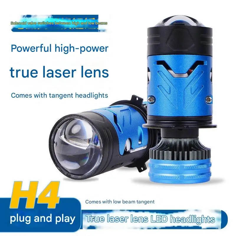 

150W H4 LED Car Headlight Bi LED Projector Lens Upgrade Hi Low Beam Solenoid Switch Laser All-in-One Super Bright Auto Lamp