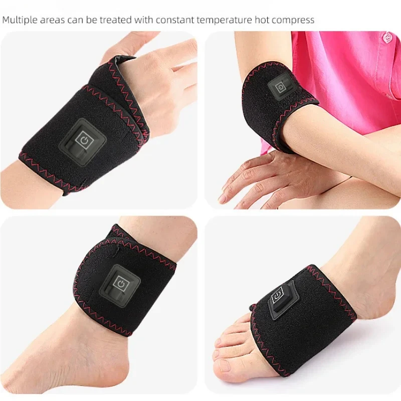 Electric Heating Wrist Vibration Pad Three Gear Hot Compress Warmer USB Massager Wrist Support Pad Relief Tendonitis Relax Brace
