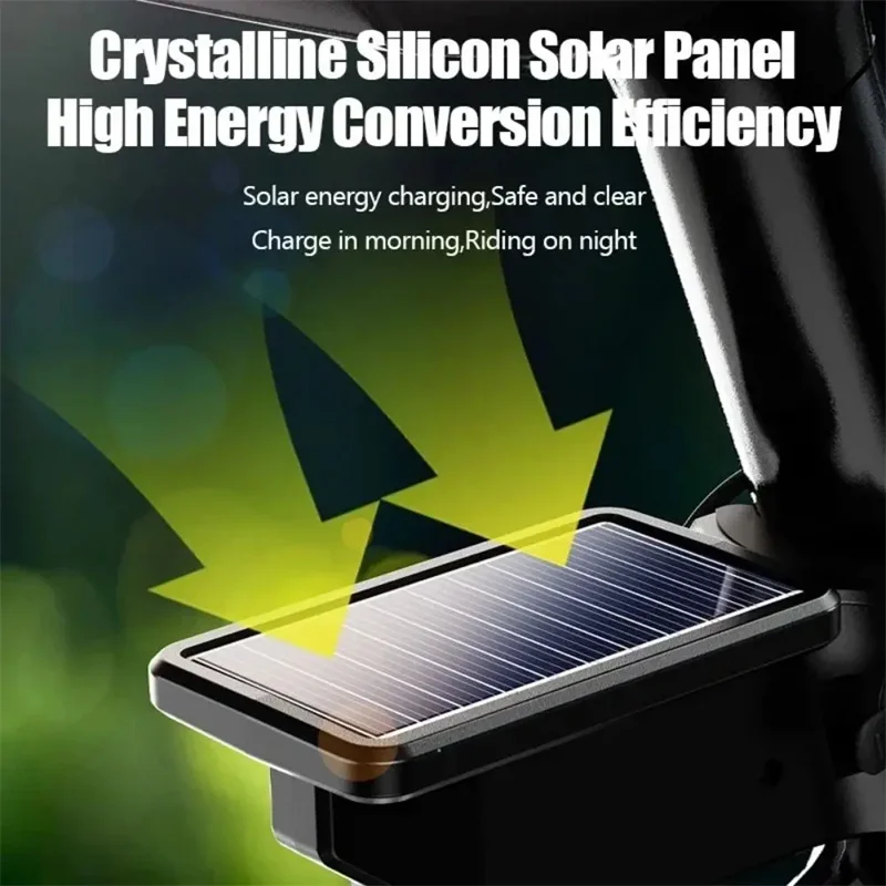 

Водонепроницаемый USB солнечный светодиодный велосипедный фонарь, перезаряжаемый велосипедный предупредительный световой сигнал безопасности, предупреждающий велосипедный фонарь для ночной езды