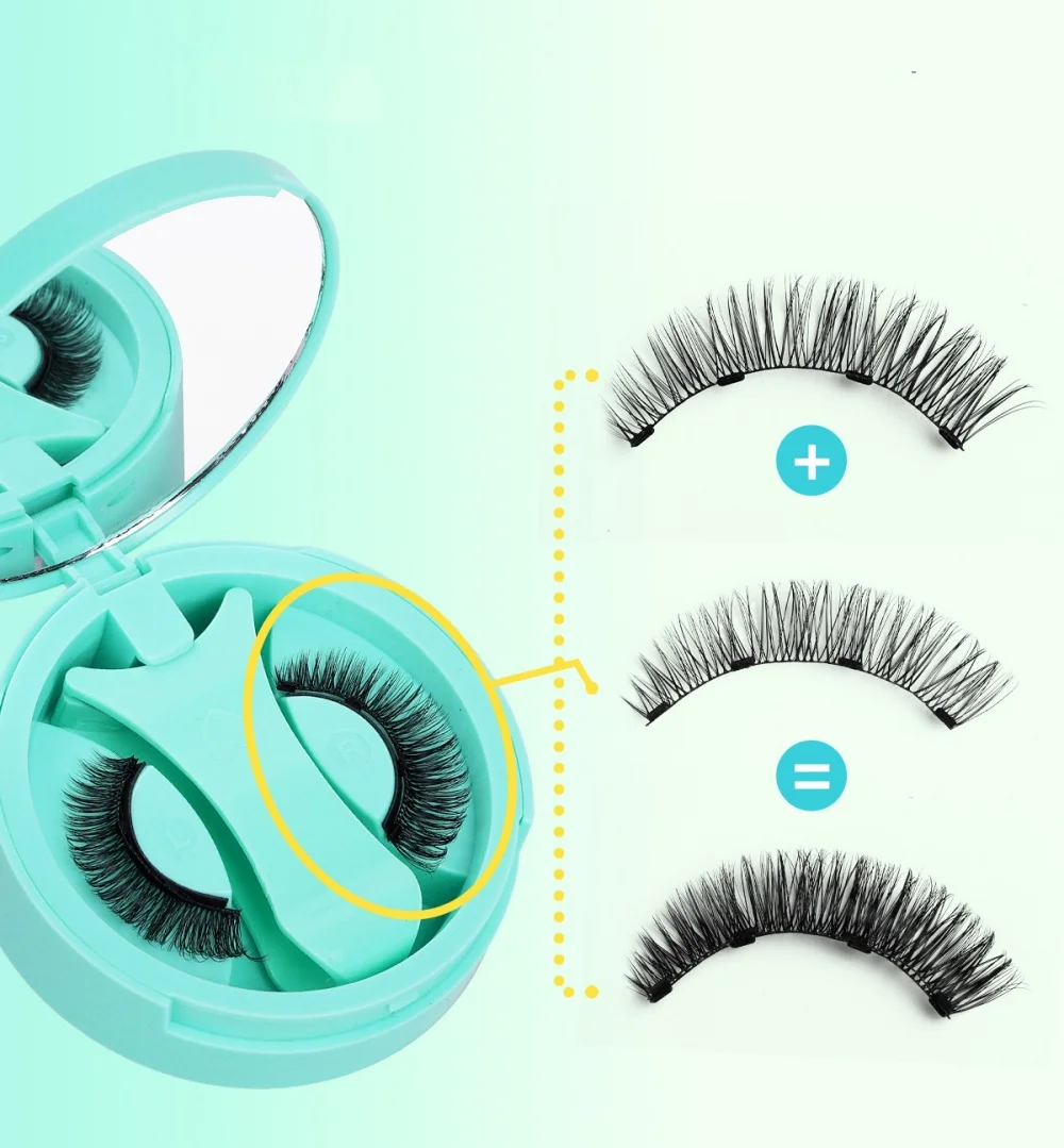 1 pai 自然な外観と柔らかな効果を持つ、再利用可能で簡単に装着できる磁気つけまつげ。 磁気ピンセットが付属しています