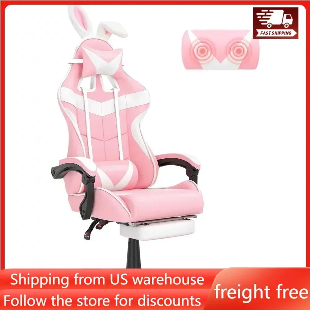 

Computer Armchair Girlfriend Computer Gaming Chair Pink Gaming Chair With Footrest Sister Wife and Love (Pink) Desk Gamer Office