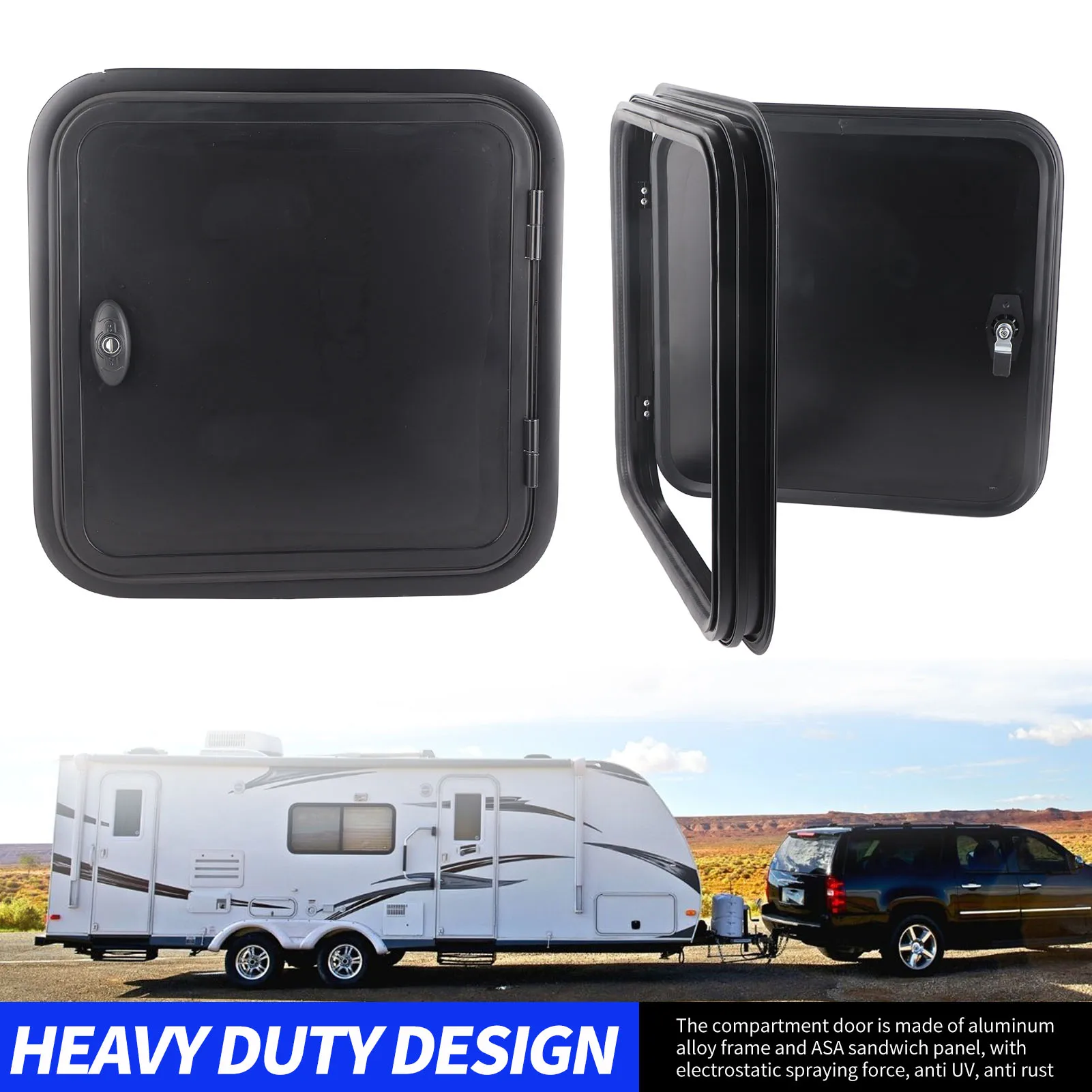 RV Motorhome Baggage Door UV Proof Square Rounded Corner Compartment Storage Door For Camper Motor Caravan RVs Accessories
