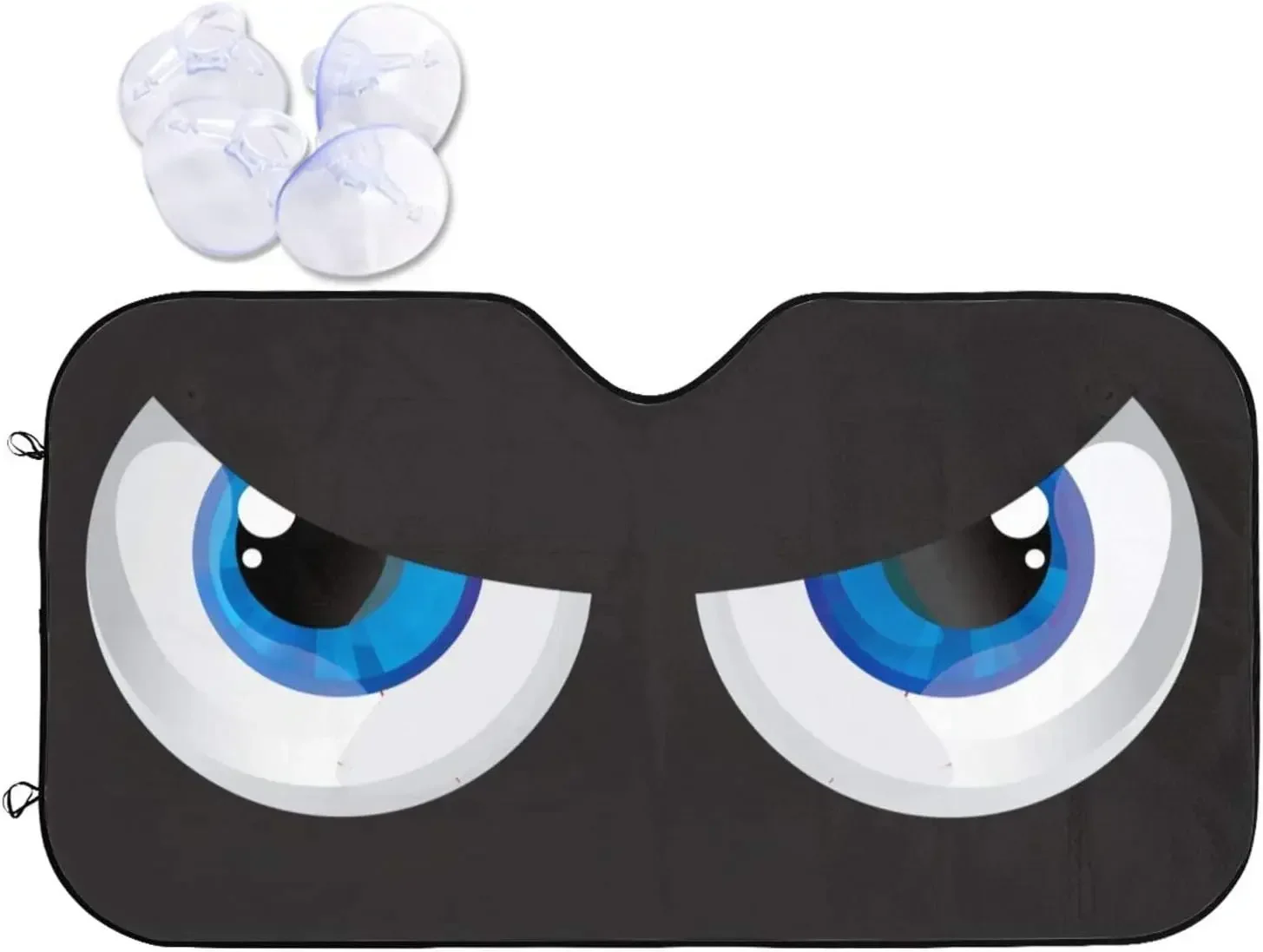 

JASMODER Cute Cartoon Eyes Front Car Windshield Sun Shade Folding Auto Sunshade for Car Truck Suv-28x51 Inch