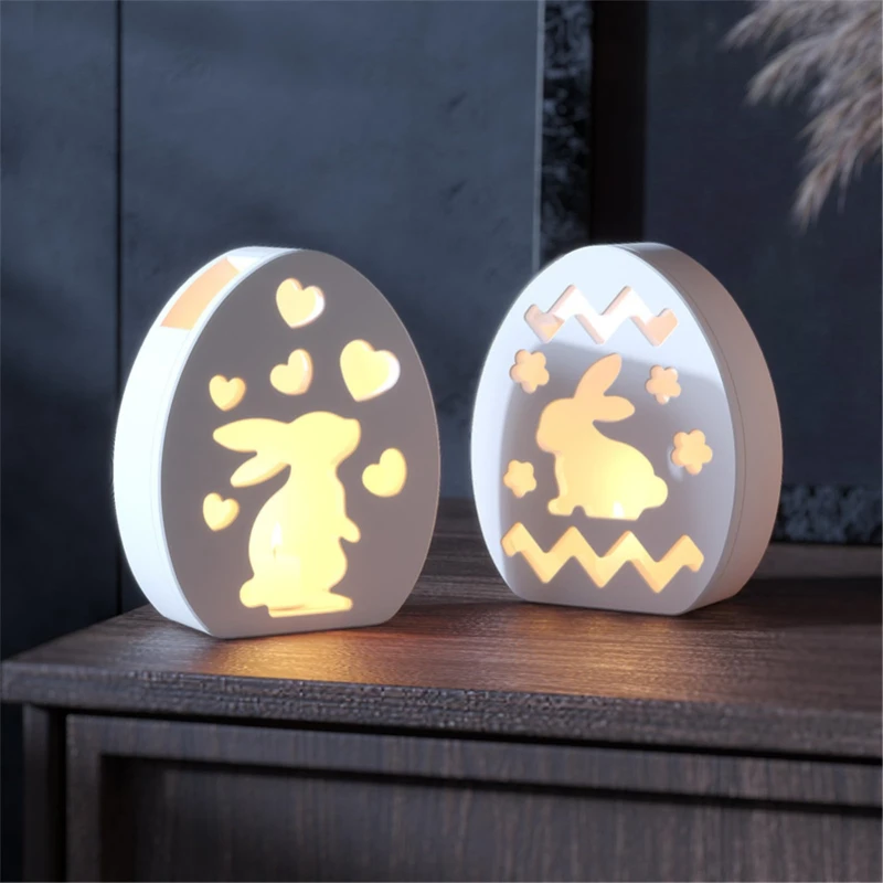 Silikonform-Set, hohl, Osterei, Kaninchen, Lampe, Silhouette, Silikonform, DIY, Gips, Kerzenbasis, Gipsform für Zuhause, dekorativ