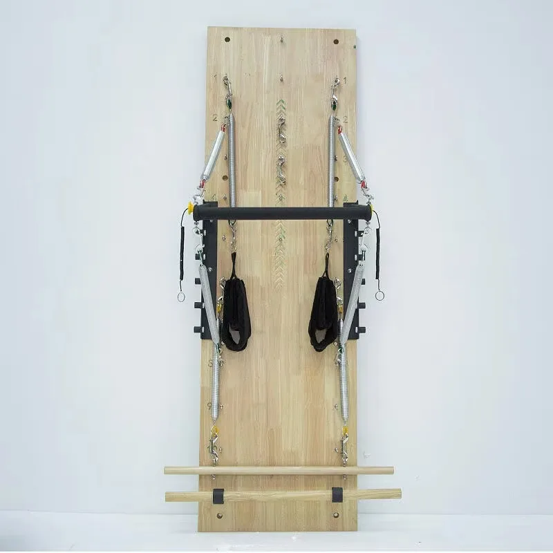 YTYIN Wooden Pilates Equipment Springboard And Push Through Bar Spring Board
