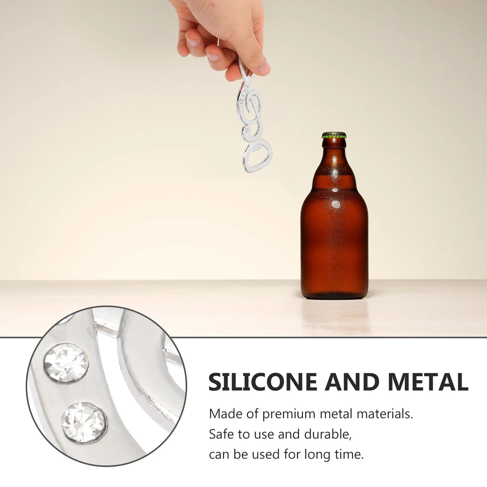 

2Pcs Note Design Decorative Bottle Openers Metal Crafts Beer Lid Openers Home Travel Party Essential Caps Lifters