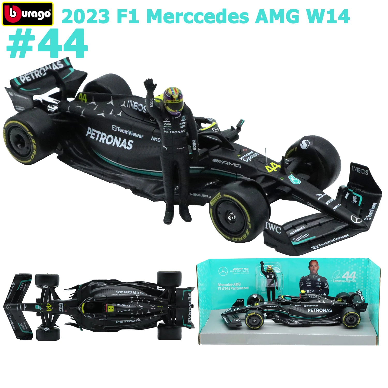 

Bburago 1/24 2023 Mercede AMG W14 F1 Racing Driver Hamilton Doll Diecast Alloy Vehicle F1 Cars Toy Model For Adults