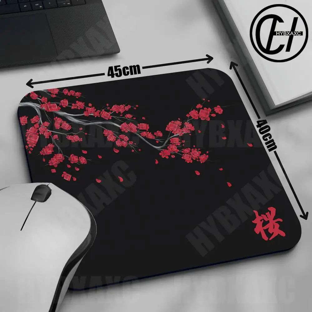 1PC Sakura Small Mouse Pad XS Laptop 500x500MM Non-Slip Edge Lock Square Gaming Office Desk Mouse Pad Gaming Keyboard For Work