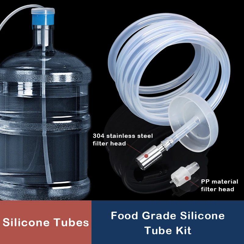 

Food Grade Silicone Tube Water Dispenser Kit 6mmx9mm Soft Pipe+Filter Automatic Suction Hose Universal Inlet Pipe Accessories