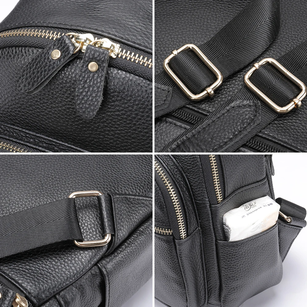 WESTAL Business Leather Backpack Advanced Sense Multi-Pocket Large Capacity Travel Backpack 17 Inch Computer Backpack