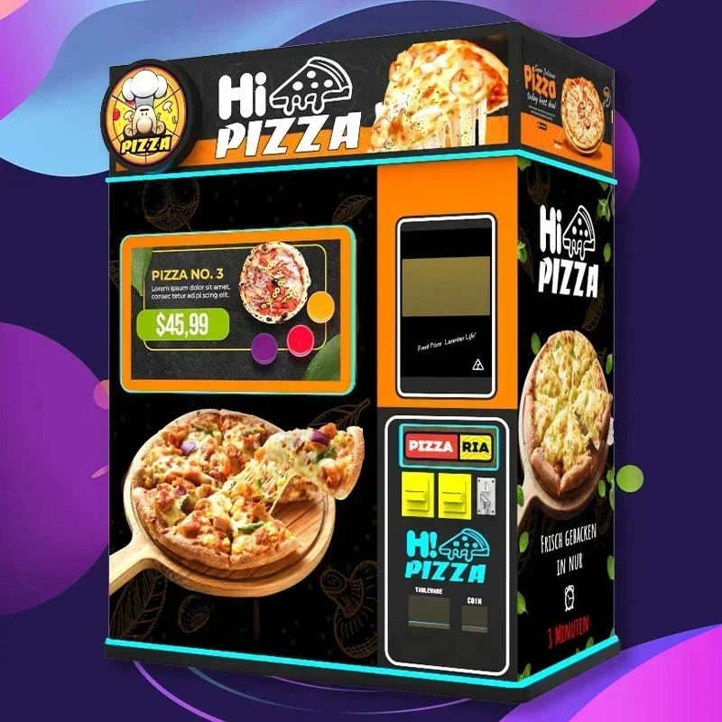 Customizable  Touch Screen Pizza Vending Machine Subway School Fast Food  Fully Automatic  Selling Snack 