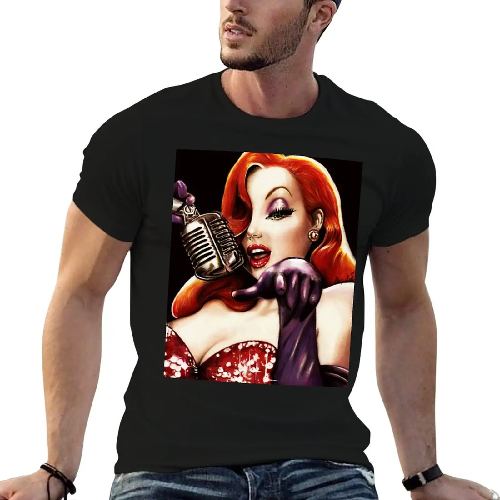 Jessica Rabbit T-Shirt black cotton t-shirt plain for man package man t shirt summer t shirt for man 100 percent cotton T-shirt
