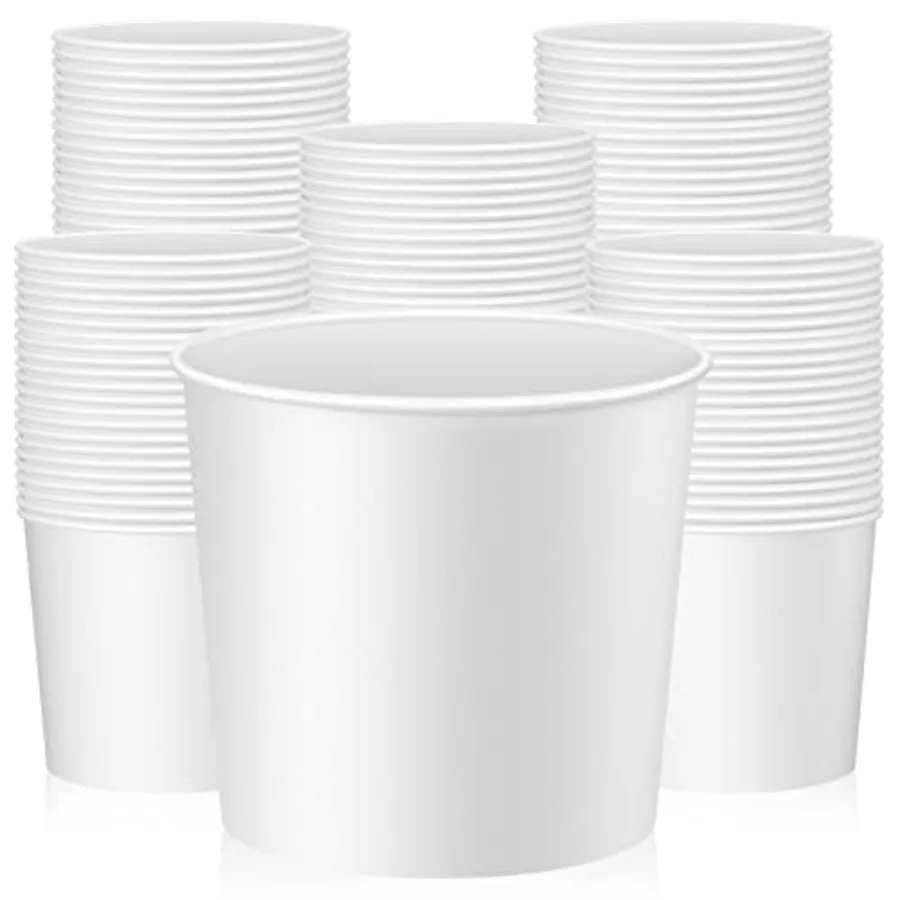 

100 Pcs 85 oz Paper Bucket Cardboard Food Bucket Bulk Disposable Food Container for Birthday Party Wedding Baby Shower Event Ga
