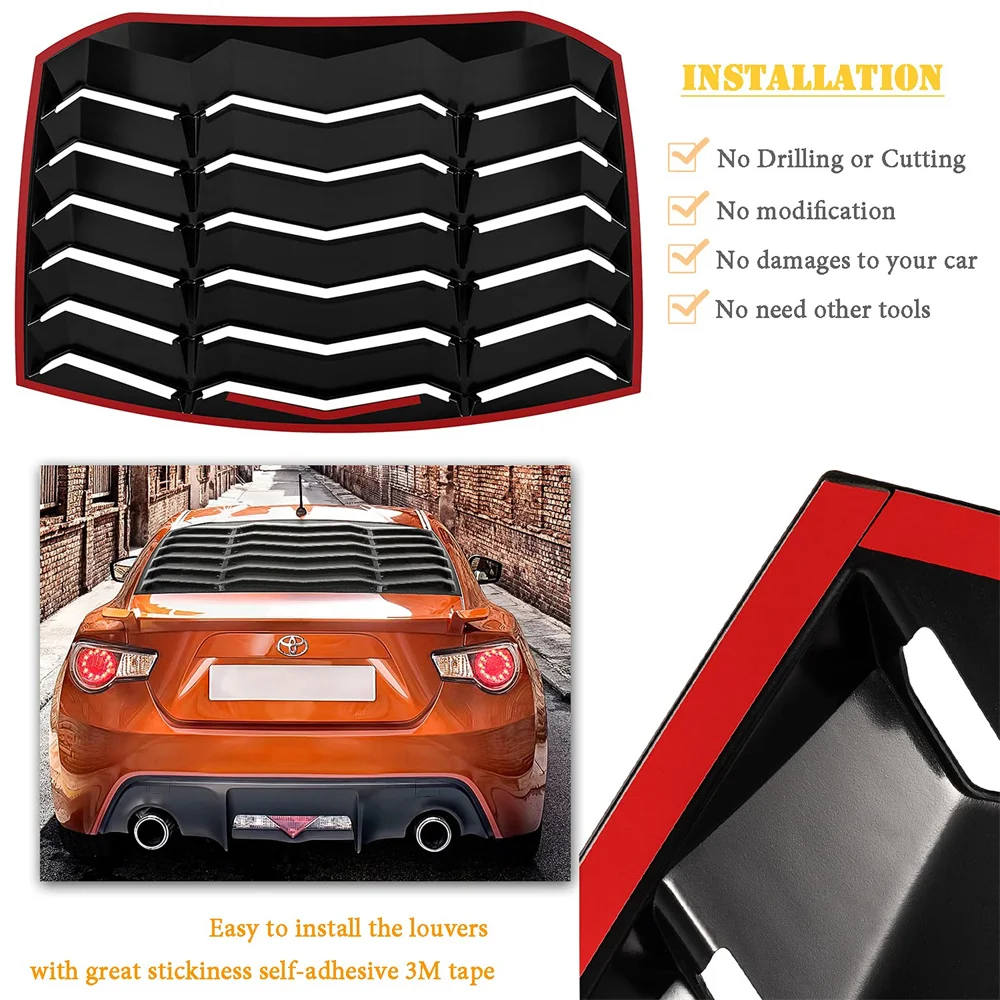 Rear Window Louver for Toyota GT86, Scion FR-S and Subaru BRZ 2013-2020 in GT Lambo Style ABS Matte Windshield Sunshade Cover