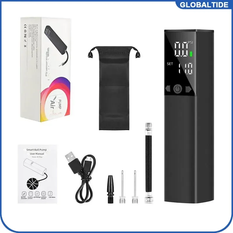 Portable Electric Air Pump Fast Inflation Soccer Football Basketball with Precise Pressure Gauge LCD Display Rechargeable