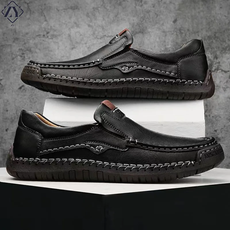 

Spring Men's business office formal shoes Outdoor high quality dress shoes Genuine Leather Casual Shoes for men Soft Sole Loafer