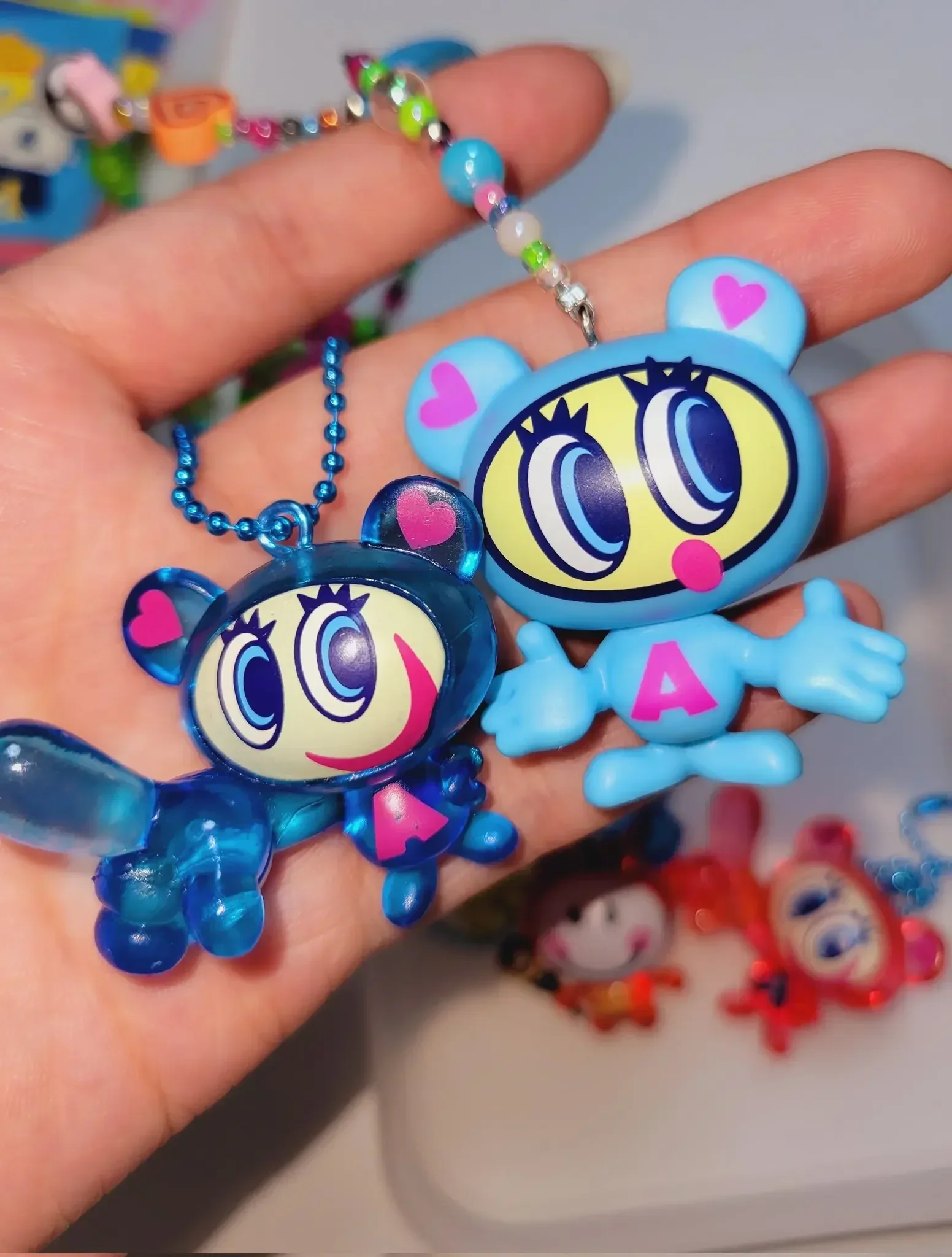 Stasto stand stone capsule toys cute Angel Blue Transparent Mascot