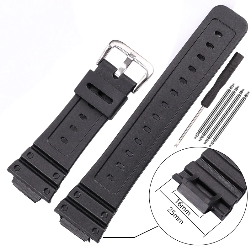 Sports Silicone Watch Band Strap Men\'s Black Rubber Wristband for 5600 Series Accessories