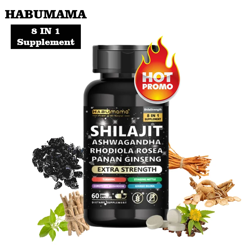 Ultimate 8-in-1 Shilajit Supplements for Health, Vitality, Size, Stamina