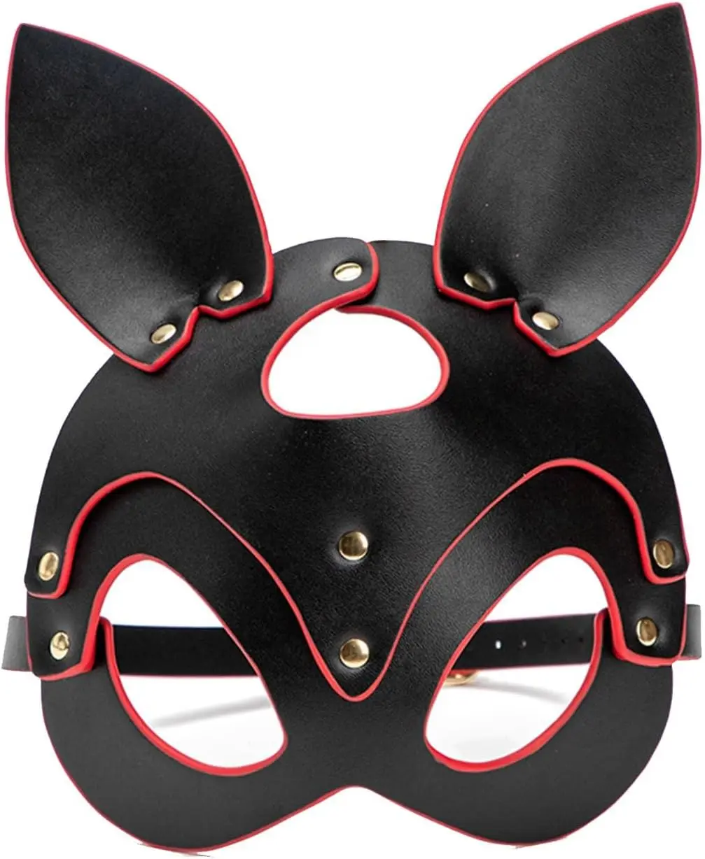 

Rabbit Blindfold Mask PU Leather Role Play Halloween Bondage Costume