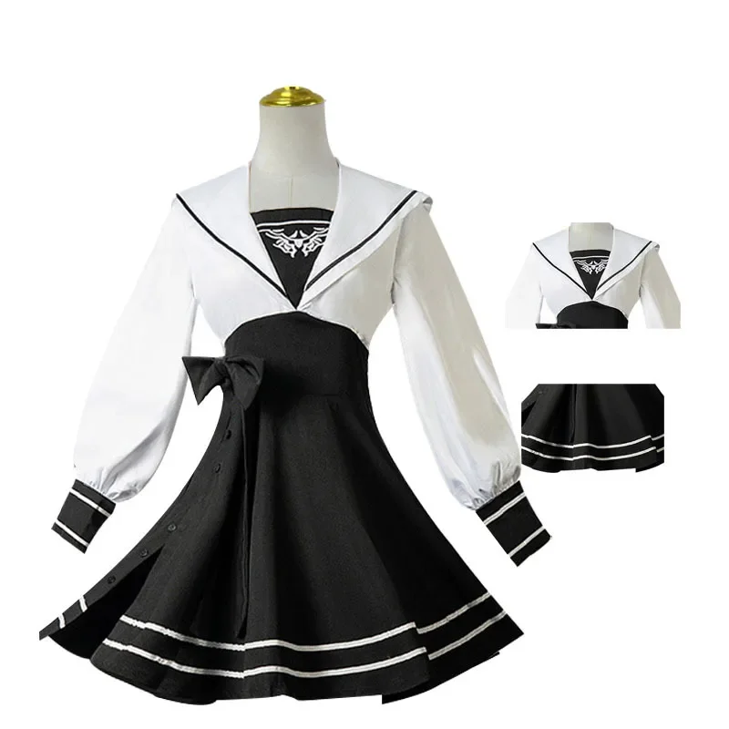 Game Nier Automata Yorha 2B Cosplay Costume School Uniform Suit Dress Full Set for Girls Halloween Role Play Party Suit Outfits