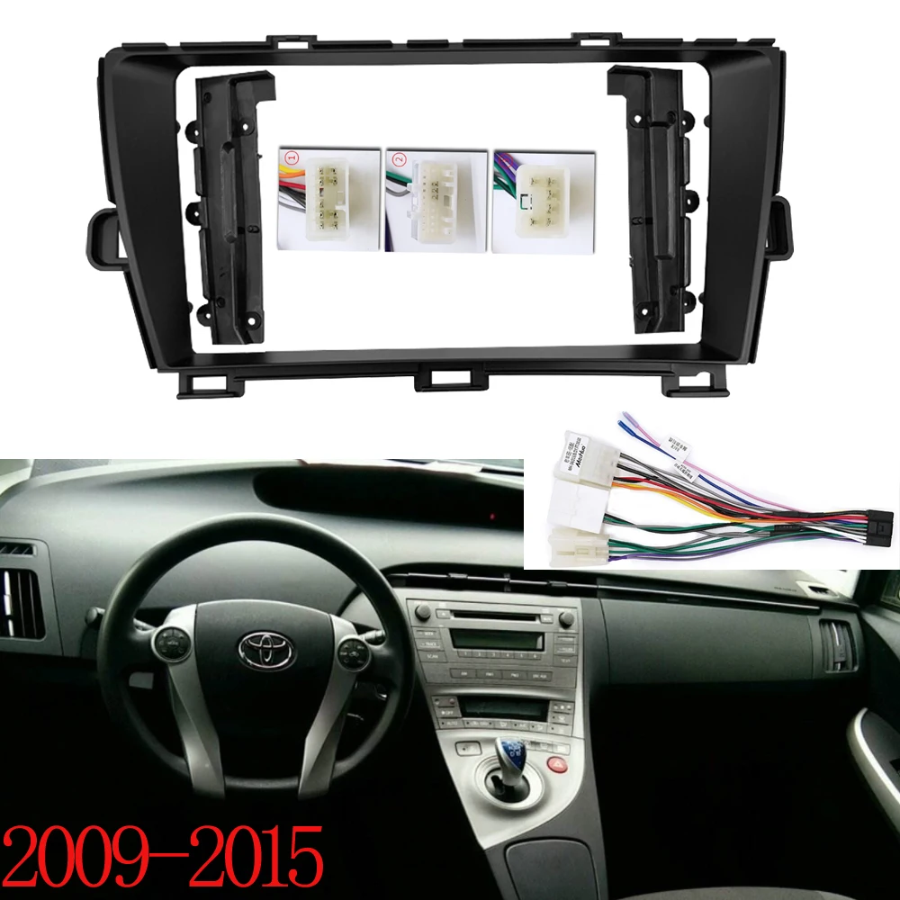 Car Radio Fascia Fit for Toyota Prius 2010-2015 Stereo Panel Audio Refit Installation Surround Trim Frame Dash Kit Facia Cover