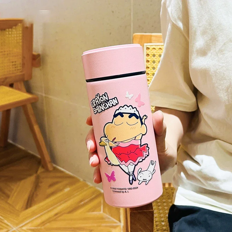 Kawaii Crayon Shin-chan Thermos Cup Cartoon Animation 430ml Large Capacity 316 Stainless Steel Cute Portable Student Water Cup