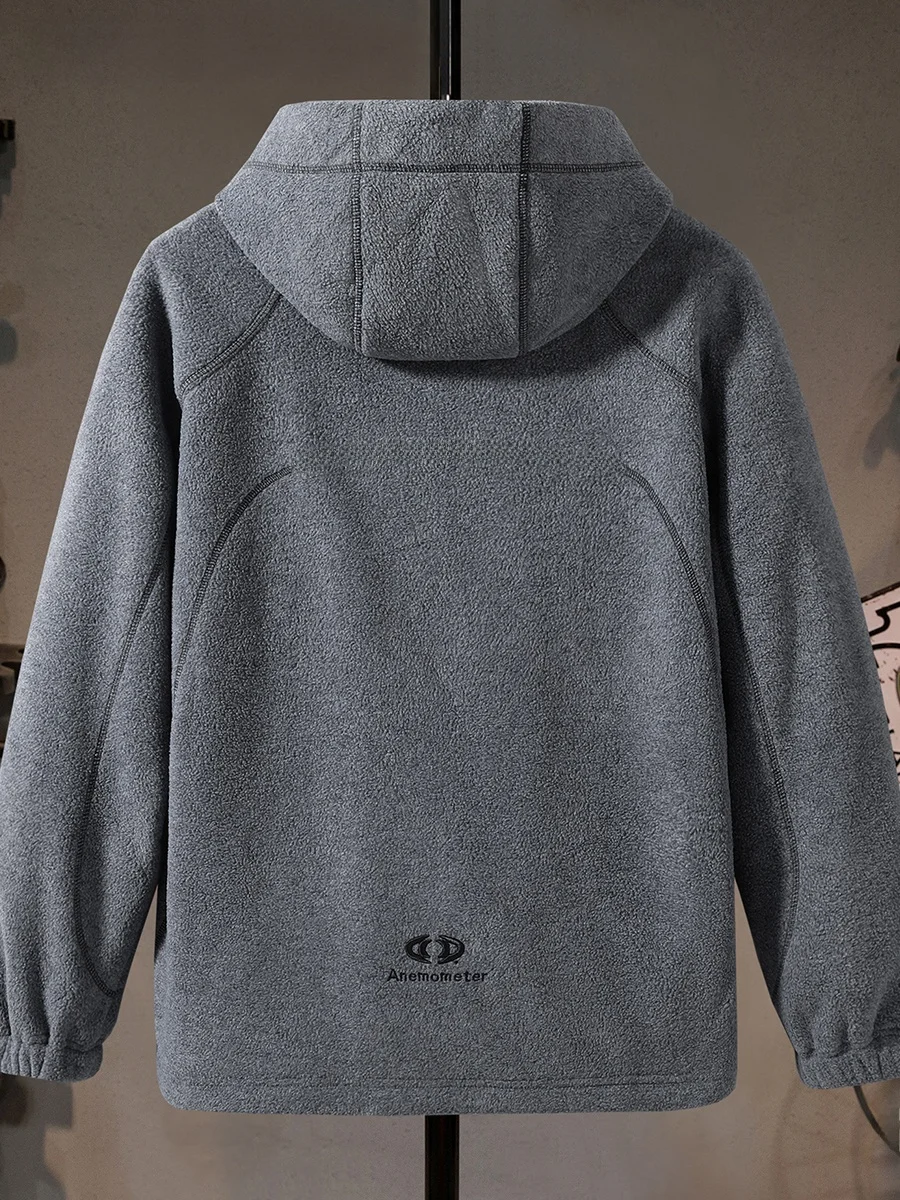 

Мужская утепленная флисовая куртка на осень-зиму, новая модель, американский бренд, свободный крой, спортивная повседневная хлопковая куртка с капюшоном на молнии