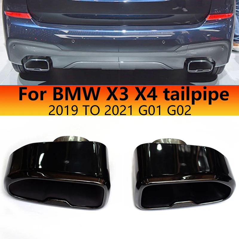 For 2018 to 2021 BMW X3 G01 X4 G02 exhaust pipe cutting welding installation upgrade stainless steel black muffler tip nozzle